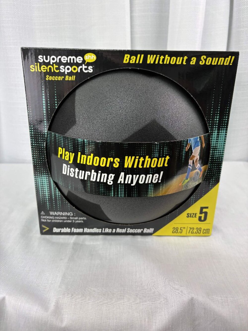 Supreme Silent Sports Soccer Ball Size 5 Indoor Foam Silent Training Ball Black